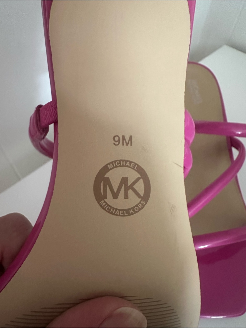 Michael Kors Pink Strappy Patent Kitten Heel Sandals - Picture 11 of 16